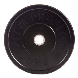 Диск для штанги каучуковый, черный,   Profi-Fit D-51, 10 кг