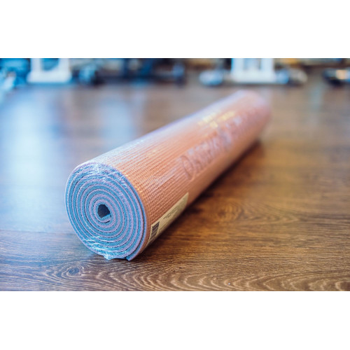 Коврик для йоги 6 мм двухслойный розово-серый
