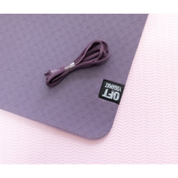 Мат для йоги 6 мм двухслойный темно-фиолетовый светло-фиолетовый