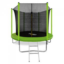 Батут Arland  8FT с внутренней страховочной сеткой и лестницей (Светло-зеленый)