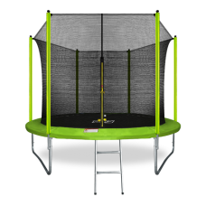 Батут Arland 10FT с внутренней страховочной сеткой и лестницей (Светло-зеленый)