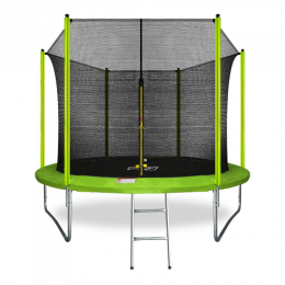 Батут Arland  10FT с внутренней страховочной сеткой и лестницей (Светло-зеленый)