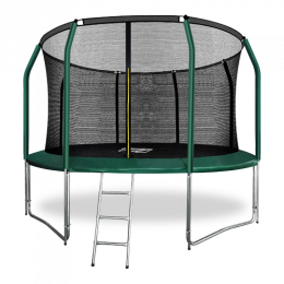 Батут Arland премиум 12FT с внутренней страховочной сеткой и лестницей  Темно-зеленый