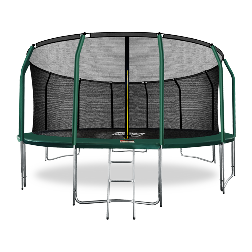 Батут Arland премиум 16FT с внутренней страховочной сеткой и лестницей  Темно-зеленый