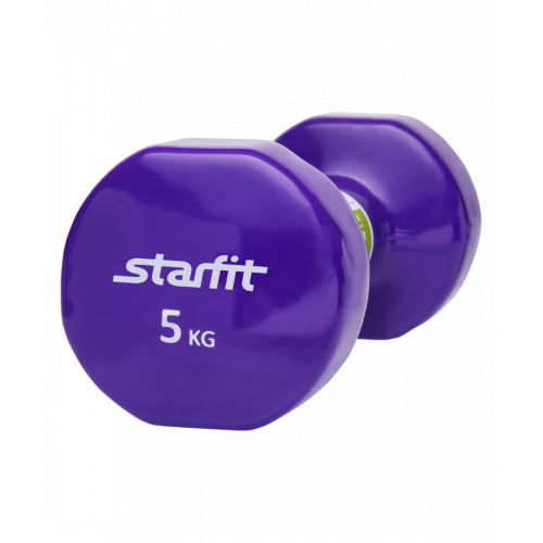 Гантель виниловая STARFIT DB-101 5 кг, фиолетовая